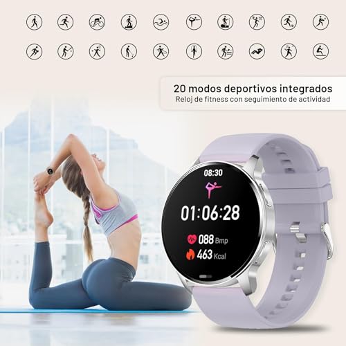 Betatree Smartwatch Woman Man with Bluetooth Calls, 1.32 Inch Smart Fitness Watch, 20 Sports Modes, Pedometer, Sleep Monitor, Heart Rate Monitor Activity Bracelet, Smart Watch for Android iOS