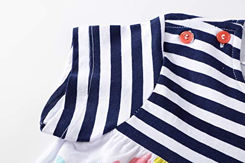 Baby Girls Casual Dresses Summer Cotton Striped Cute Printed Playwear Skirt 18M