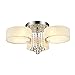 DINGGU Modern Bedroom Ceiling Light Crystal Flush Mounted Ceiling Light for Living Room Kitchen Chandelier Light 3 Light Crystal Ceiling Light for Small Room Acrylic Drum Ceiling Chandelier