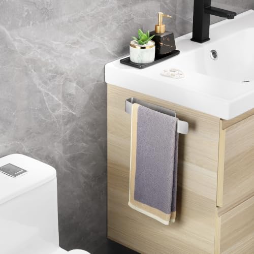 Gsocel 304 Stainless Steel Drill-Free Bathroom Towel Rails, 26 cm, Silver - Multi-Purpose Adhesive Towel Rail for Kitchen and Bedroom, Drill-Free Towel Rail