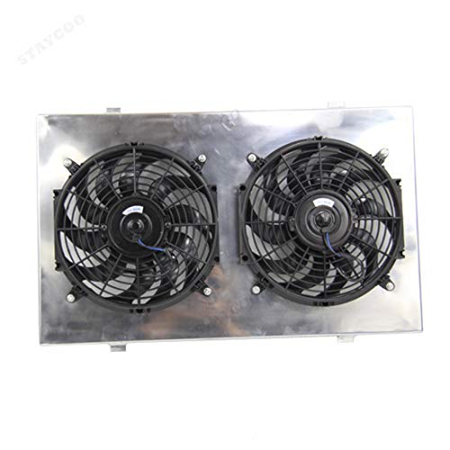 STAYCOO 4 Row Aluminum Radiator +2X12" Fan +Shroud&Thermostat Relay Kit for 1973-86 Chevy/GMC C/K Series,1971-90 Caprice,1968-73 Chevelle,72-87 El Camino &More GM Cars - 34" Overall Width