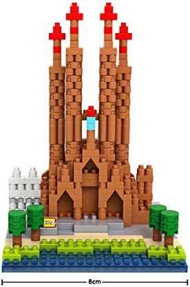 Micro Brickland Mini-Sized, Sagrada Familia Cathedral Curch Model, 3-D Model Small Size Building Brick Set (470 Pieces)