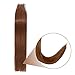 Benehair Remy Tape in Hair Extensions Human Hair Light Brown Seamless Skin Weft Tape in Real Human Hair Extensions Straight Hair 16 Inch 30g #6 20 pcs