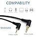 Poyiccot 2.5mm to 3.5mm Audio Cable, 90 Degree Right Angle 3.5mm 4 Pole Male to 2.5mm 3 Pole Male Headset Stereo Audio Aux Extender Stereo Jack Cable 20cm (3.5 M/ 2.5 M)