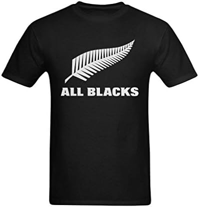 Welvga Men's New Zealand Rugby Union All Black Logo Tshirts 2XL