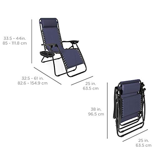 Best Choice Products Set of 2 Adjustable Steel Mesh Zero Gravity Lounge