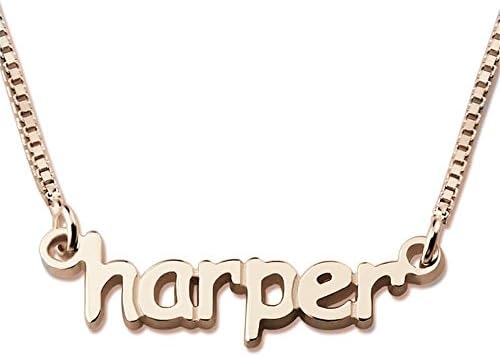 Personalized Tiny Name - Sterling Silver Customized Dainty Mimi Name Necklace Bridesmaids, Birthday Gift (18K rose gold 18"(45cm)-Adult) Rose Gold18.0 inches