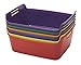 ECR4Kids Assorted Medium Bendi-Bins with Handles, Stackable Plastic Storage Bins for Toys and More, Assorted Colors (6-Pack)