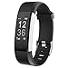 ITESLASZ Fitness Tracker HR, IP67 Waterproof with Heart Rate Monitor, Auto-Sleep Monitor, 14 Training Modes, 0.96 Inches OLED Display, Black