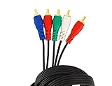 Sewell Component Video Cable (5 RCA), Black, 10 ft.