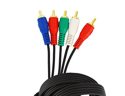 Sewell Component Video Cable (5 RCA), Black, 10 ft.