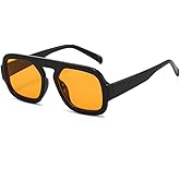 Azoxus Retro Square Sunglasses Women Men Designer Inspired Aviator Shades Flat Top Vintage Plastic Frame