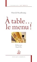 À table le menu !