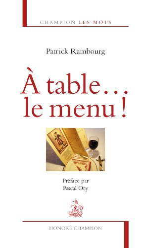 À table le menu !