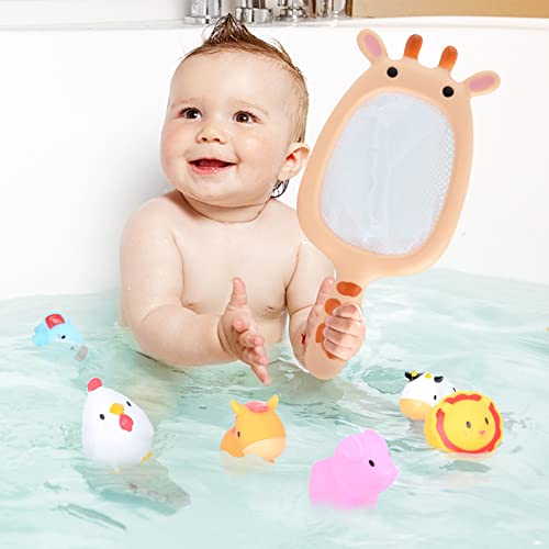 Toddler Bath Toys,Squirtin Bathtub Toy with 6 Floating Animals and 1