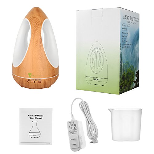 Diffuserlove Diffuser 550ML Three-sided Lamps Essential Oil Diffuser Ultrasonic Cool Mist Humidifier, 7 Color LED Lights, Waterless Auto Shut-off for Home Baby Room Office Yoga Kitchen