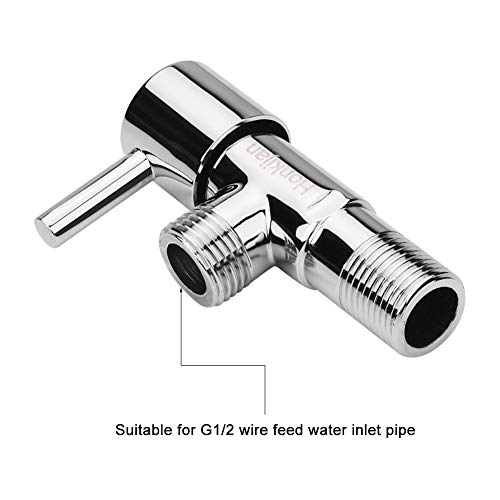Honkijan 1/4 Turn Angle Valve Environmental Protection Copper Thickening G1/2 Turn G3/8 Chrome Angle Stop Valve Home Improvement