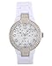 GUESS Women's W13564L1 White Plastic Band And Case Gem Accents Watch