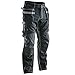 JOBMAN Workwear Men's Ultra Workpants with Kevlar Knees, Black, 34W x 30L