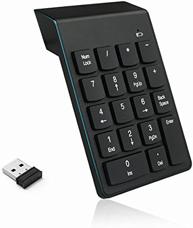 HBetterTech Wireless Digital Keyboard 2.4G Chocolate USB Computer Calculator Mini Keyboard