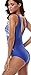 Attraco Womens Halter Neck One Piece Swimwear Floral High Cut Push Up Swimsuit