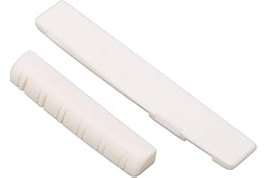 POENVFPO Ox Bone Guitar Nut and Saddle Set, 12 String Acoustic Guitar Replacement Parts, Enhanced Sound Quality with Easy Ins