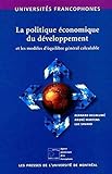 La politique economique du developpement et les modeles d'équilibre general calculable by 