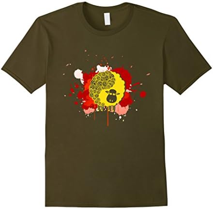 Mens Sheep T-shirt - Sheep Watercolor Shirts 3XL Olive