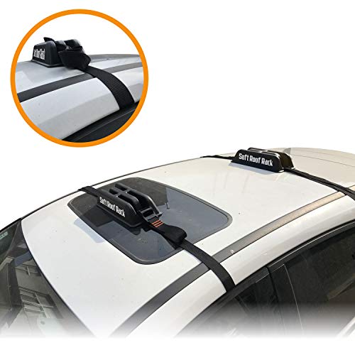 Onefeng Sports Kayak Soft Roof Rack Pad Luggage Carrier No-Scratch Silicone Buckle 1.5" Width Tie Down Straps