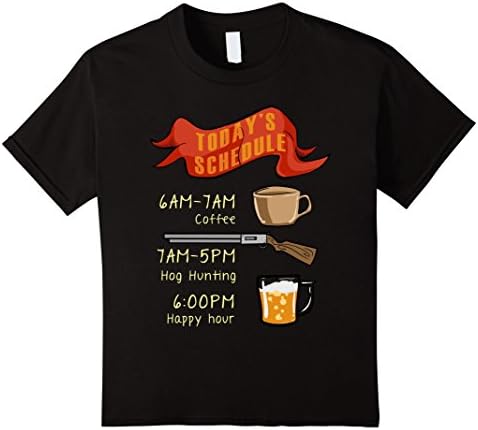Kids Hog Hunting Shirt Accessories Funny Boar Hunter Tee Shirts 10 Black