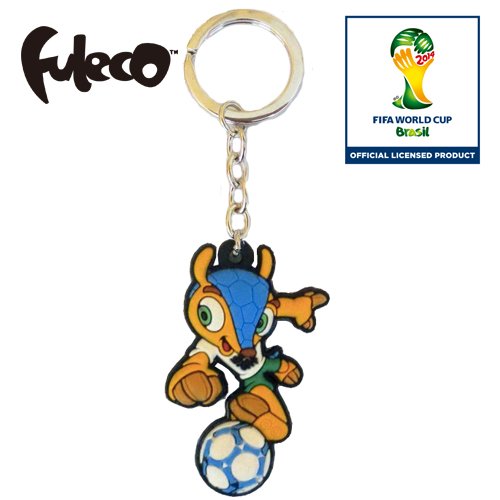 Fuleco PVC Key Chain Kick Ball Pose 2014 World Cup Mascot