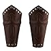 HZMAN Faux Leather Arm Guards - Medieval Cross Bracers - One Size (Brown - Cross)