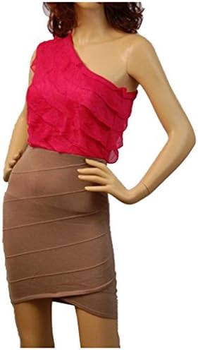 Unique Ruffle One Shoulder Bandage Dress By Wow Couture (Large)