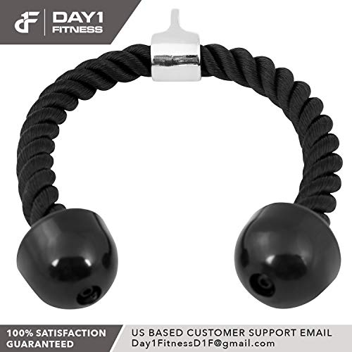 Day-1-Fitness-Tricep-Rope-with-Nylon-27-Steel-Attachment-Rubber-Ends-for-Cable-Attachment-Easy-Grip-Non-Slip-Rope-Pull-Down-Attachment-for-Triceps-Biceps-Back-Equipment-for-Weight-Lifting