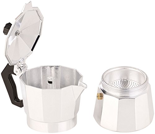 Cucina di Modena Espresso Campingkocher: Espressokocher für 3 Tassen, Gas-, Elektro- & Glaskeramik-Herd, 150 ml (Mokka… – Bild 4