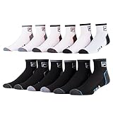 Fila Mens Ankle Socks 6 Pack Jacquard Logo (Black and White, 13-15)