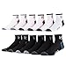 Fila Mens Ankle Socks 6 Pack Jacquard Logo (Black and White, 13-15)