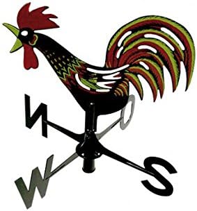 xclou windspiel wetterhahn mit windrichtungsanzeige fur balkon und garten hochwertiger kunstoff ca 31 x 7 x 45 gelb schwarz rot amazon de garten