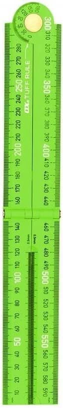 OX Tools Pro Tuff Folding Rule Green 600mm ABS Plastic Ruler view 1