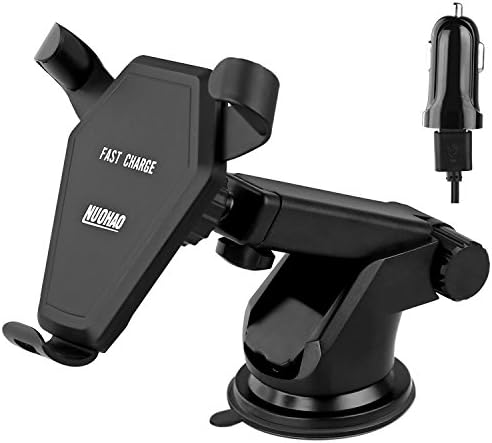 Fast Wireless Car Charger, NUOHAO Car Mount Gravity Linkage Air Vent Charging for Samsung Galaxy Note 8/5,S8 Plus,S7,S6 Edge+,IPhone 8 Plus, iPhone X Accessories Compatible All Qi-enabled devices