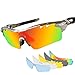 AKASO Men's Chameleon Multisport Polarized Sunglasses with 5 Interchangeable Lenses and 100% UV Protective Cycling Sunglasses (Camouflage/Black)