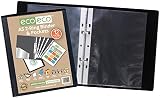eco-eco A5 65% Recycled Presentation Ring Binder with 12 Pockets Black eco045 view 3