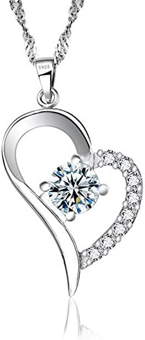 Pendant Necklace 925 Sterling Silver Forever Love Heart CZ Birthstone "The Eye of Lover" Jewelry Set (The Eye of Lover)