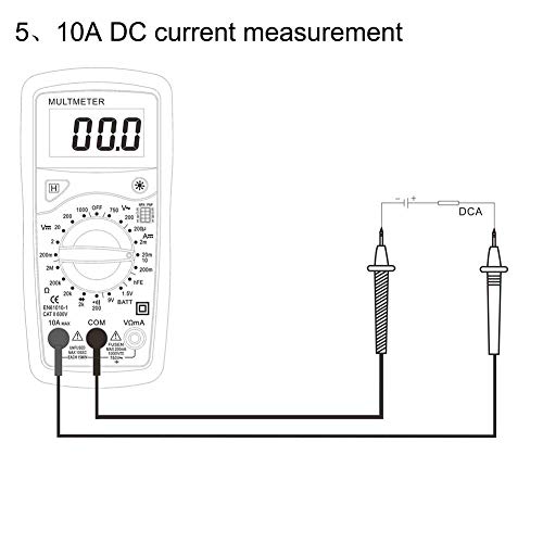 CactusAngui Autorange Digital Display Multimeter Mini Square Portable Battery Tester Ammeter Yellow