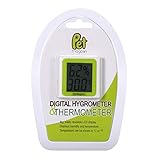Digital Thermometer and Hygrometer [Battery Included] for Terrariums and Aquariums of All Sizes by Pet Magasin