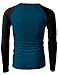 H2H Mens Casual Slim Fit Raglan Baseball Long Sleeve Henley T-Shirts PEACOCK US L /Asia XL (CMTTL077)