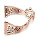 For Fossil Gen 4 Q Venture HR Women Band, TRUMiRR 18mm Female Watchband Jewelry Cuff Floral Hollow Bracelet Rose Gold Stainless Steel Strap for Fossil Gen 3 Q Venture TicWatch C2 Rose Gold Smart Watch