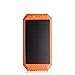 Solar Power Bank, PowerGreen10000mAh Solar Charger 2-Port USB - External Battery Pack Charger for iPhone 6/6s,Andriod,HTC and More (Orange)