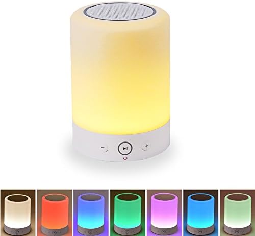 Bedside Lamp, Wireless Bluetooth Speaker - Illuminant Sound Portable Bluetooth Speaker with Touch Sensor LED Table Lamp + Dimmable Warm White Light &amp; Color Changing RGB Night Light