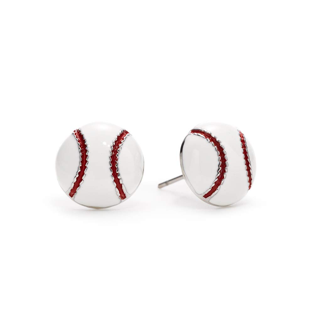 GIMMEDAT Baseball Earrings Baseball Enamel Post Earrings
